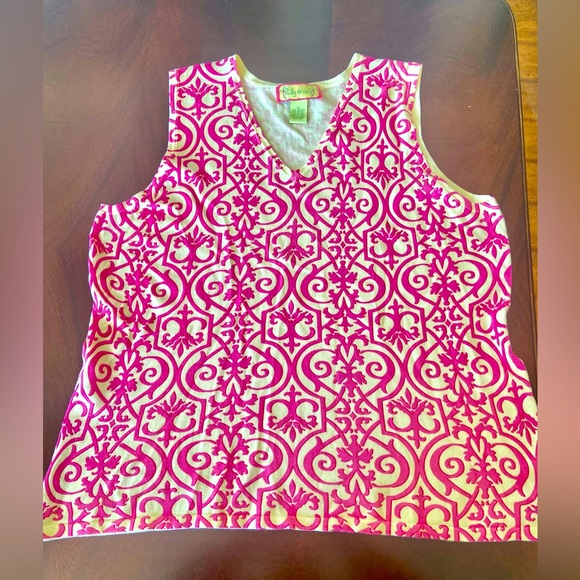 Lilly&Van set of Pink/Off White Long 3/4 Sleeve Cardigan&Vneck sleeveless Top XL - Picture 4 of 11